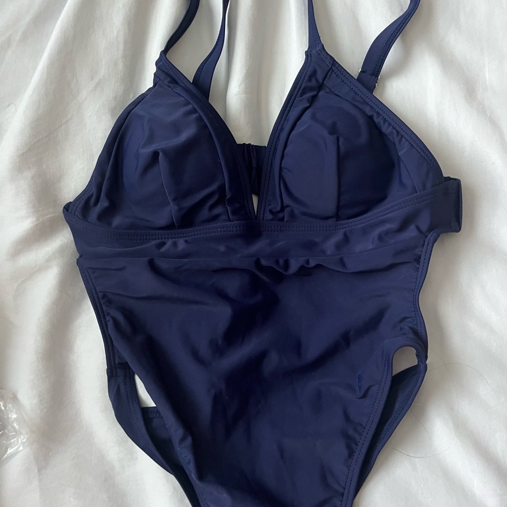 Navy Blue One-Piece Swimsuit